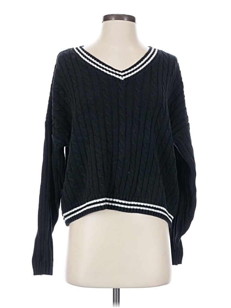 Pre-owned Hollister Pullover Sweater In Black
