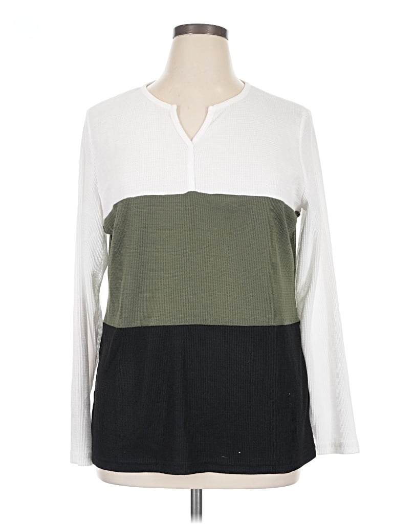 Pre-owned Zeagoo Long Sleeve Henley Shirt In Green
