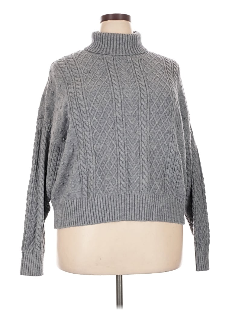 Pre-owned Eloquii Turtleneck Sweater In Gray