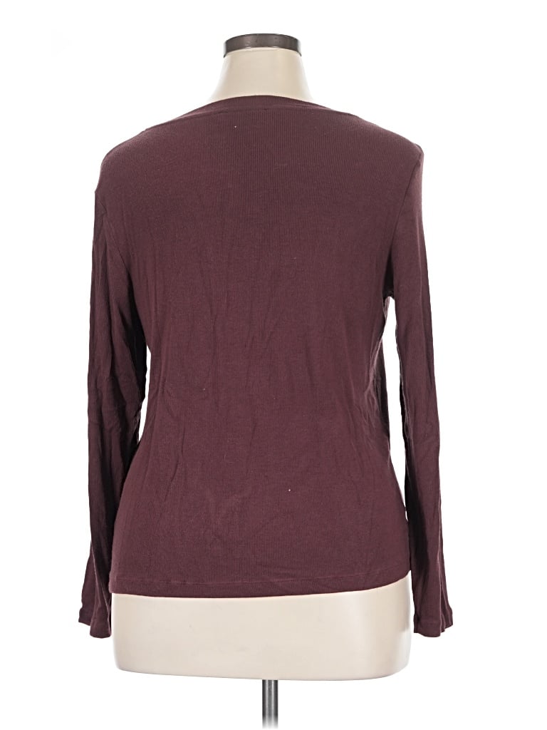 Pre-owned Amour Vert Long Sleeve T-shirt In Burgundy