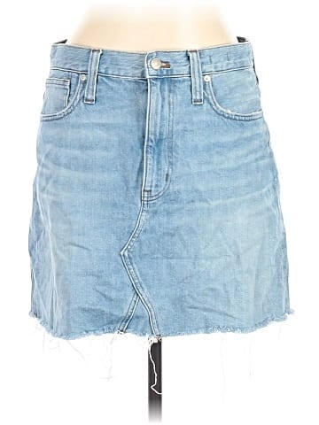 Madewell Rigid Denim A-Line Mini Skirt in Lovell Wash (view 1)