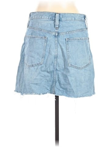 Madewell Rigid Denim A-Line Mini Skirt in Lovell Wash (view 2)