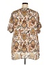 DR2 100% Polyester Paisley Brown Short Sleeve Blouse Size 2X - photo 2