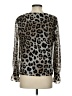Banana Republic 100% Polyester Animal Print Silver Long Sleeve Blouse Size S - photo 2