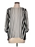 Worthington 100% Polyester Stripes Silver 3/4 Sleeve Blouse Size L - photo 1