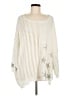 Pol 100% Polyester Stars Ivory Pullover Sweater Size M - photo 1