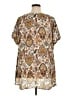 DR2 100% Polyester Paisley Brown Short Sleeve Blouse Size 1X - photo 2