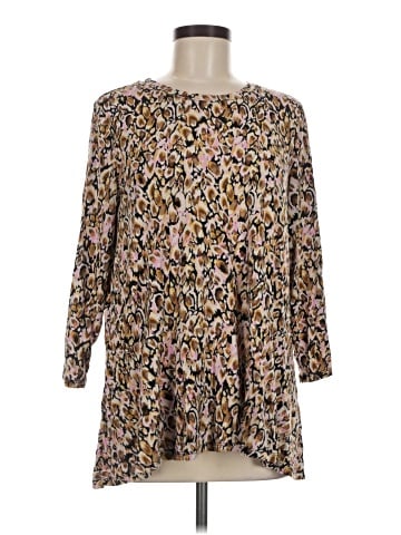 LOGO by Lori Goldstein 3/4 Sleeve Blouse (view 1)