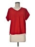 Petite Assembly 100% Polyester Red Short Sleeve Blouse Size Med Petite - photo 1