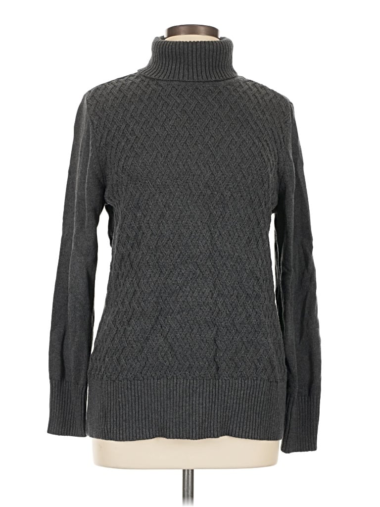 Pre-owned Karen Scott Turtleneck Sweater In Gray