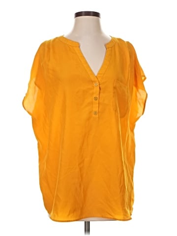 New York & Company Short Sleeve Blouse (view 1)