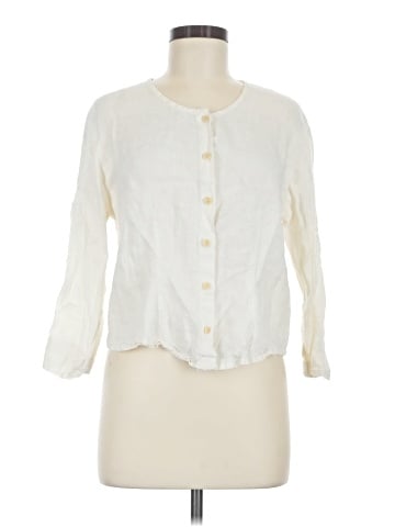 Flax 3/4 Sleeve Button-Down Shirt (view 1)