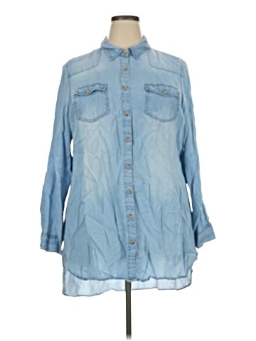 Cato 3/4 Sleeve Button-Down Shirt (view 1)