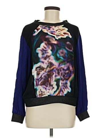Milly Long Sleeve Silk Top (view 1)