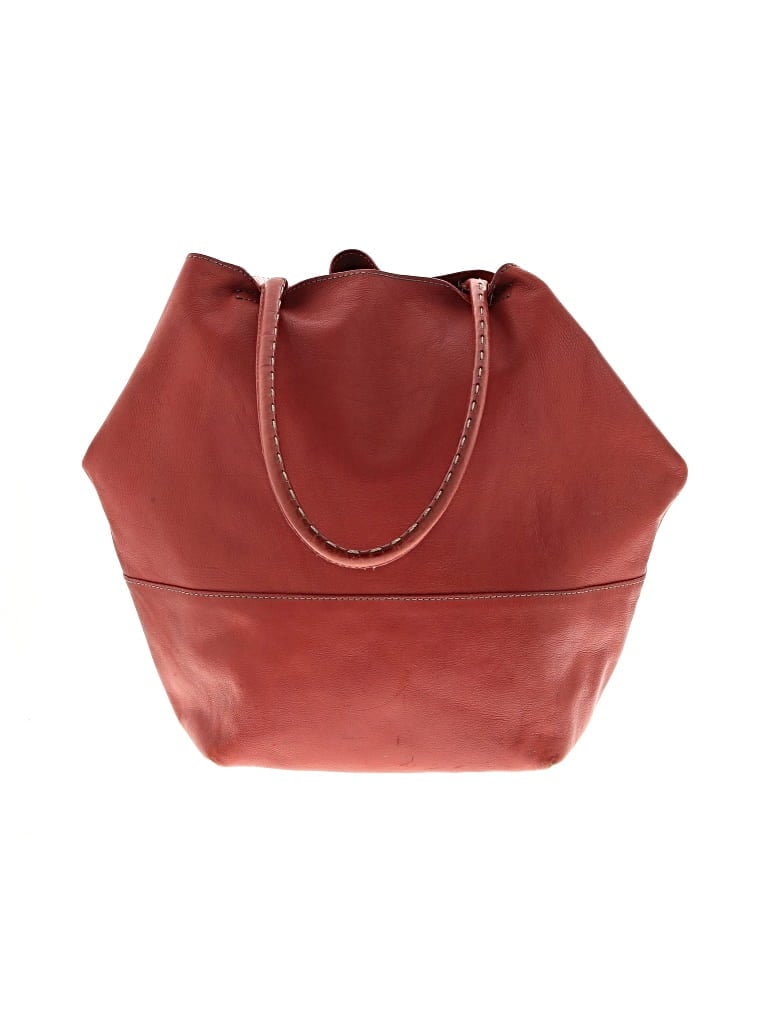 Pre-owned Jjill Leather Tote Bag In Burgundy