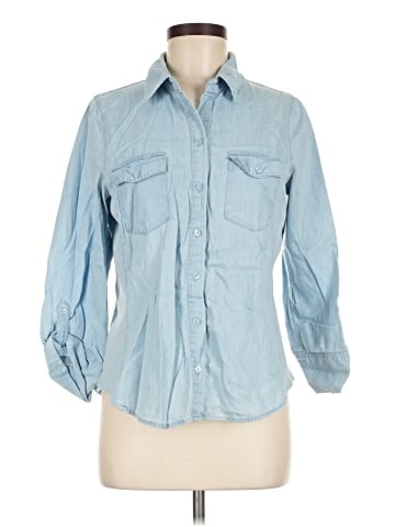 Pale Sky 3/4 Sleeve Button-Down Shirt (view 1)