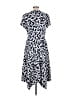 Perceptions Print Blue Casual Dress Size L - photo 2