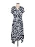 Perceptions Print Blue Casual Dress Size L - photo 1