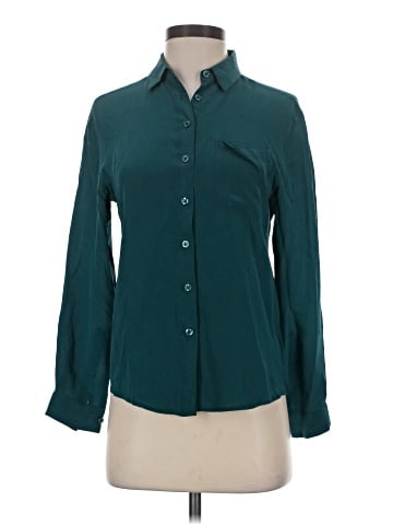 Ecote Long Sleeve Silk Top (view 1)