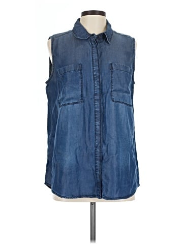 Halogen Sleeveless Button-Down Shirt (view 1)