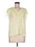 CeCe 100% Polyester Yellow Short Sleeve Blouse Size M - photo 1