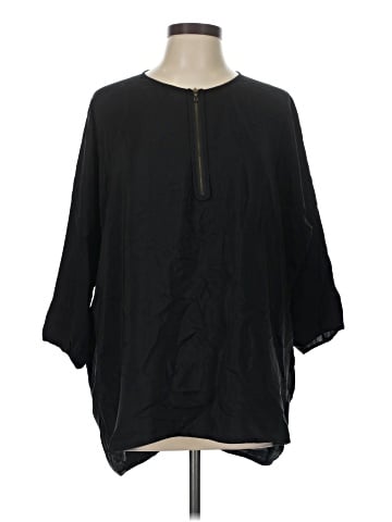 Vince. 3/4 Sleeve Silk Top (view 1)