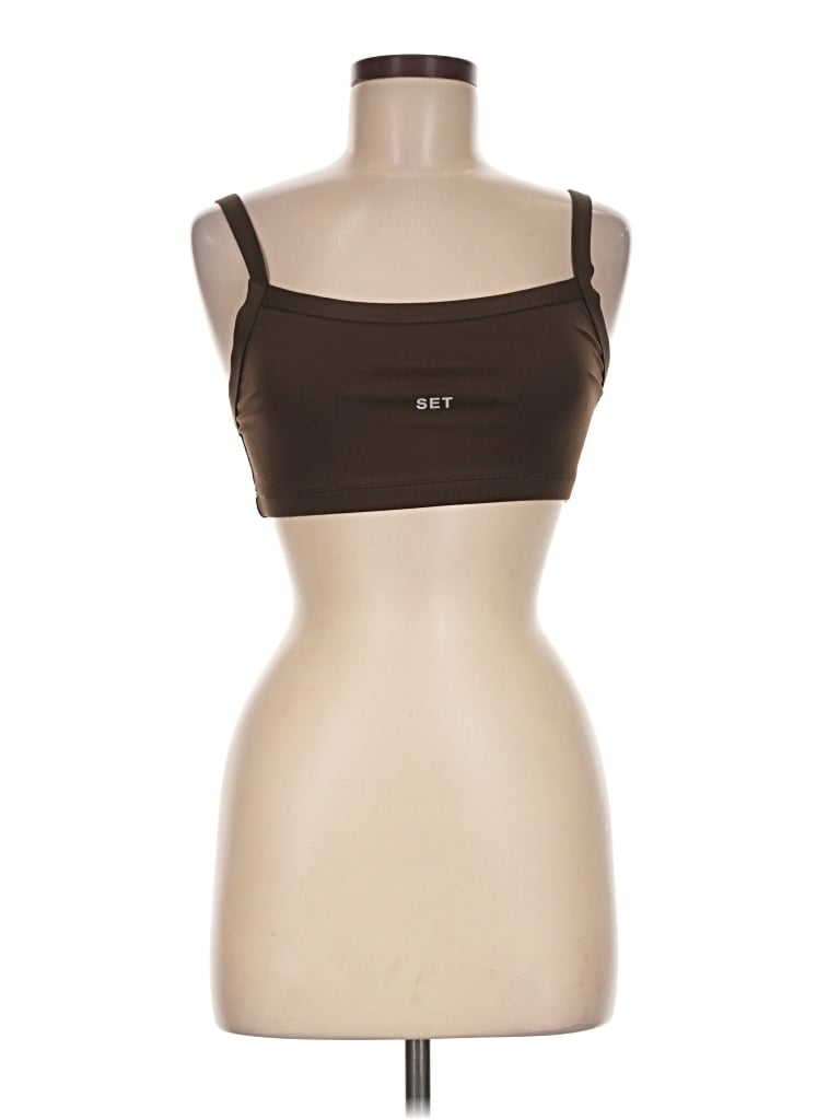 Pre-owned Set Active Sports Bra In Brown