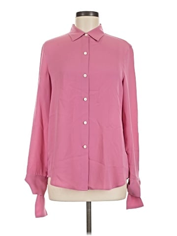 Theory Long Sleeve Silk Top (view 1)