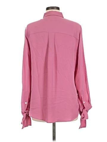 Theory Long Sleeve Silk Top (view 2)