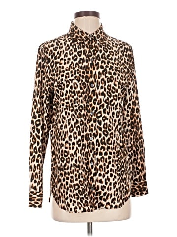 Equipment Long Sleeve Silk Top (view 1)