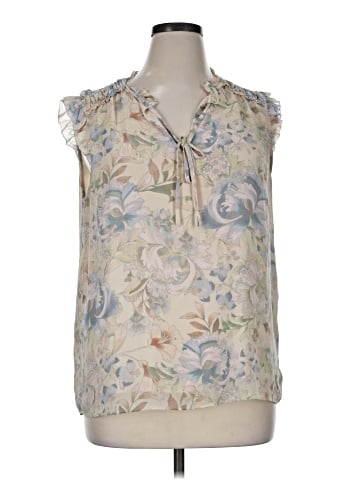 Rose + Olive Sleeveless Blouse (view 1)