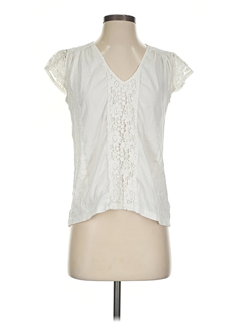 Pre-owned Meadow Rue Short Sleeve Blouse In Ivory