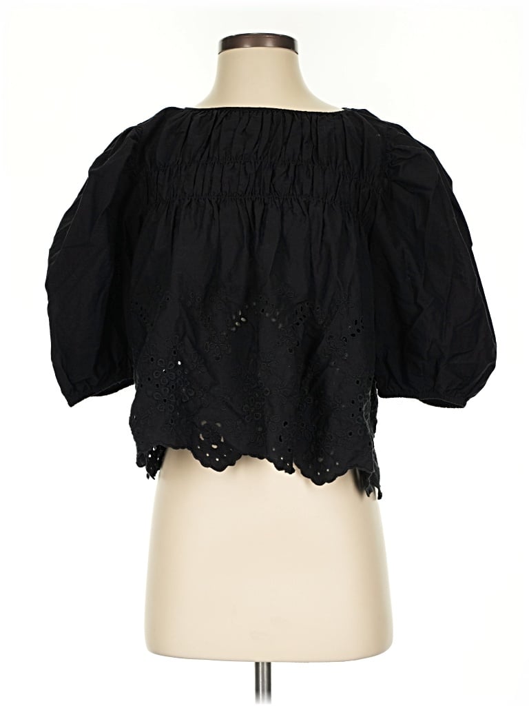 Pre-owned Mng 3/4 Sleeve Blouse In Black