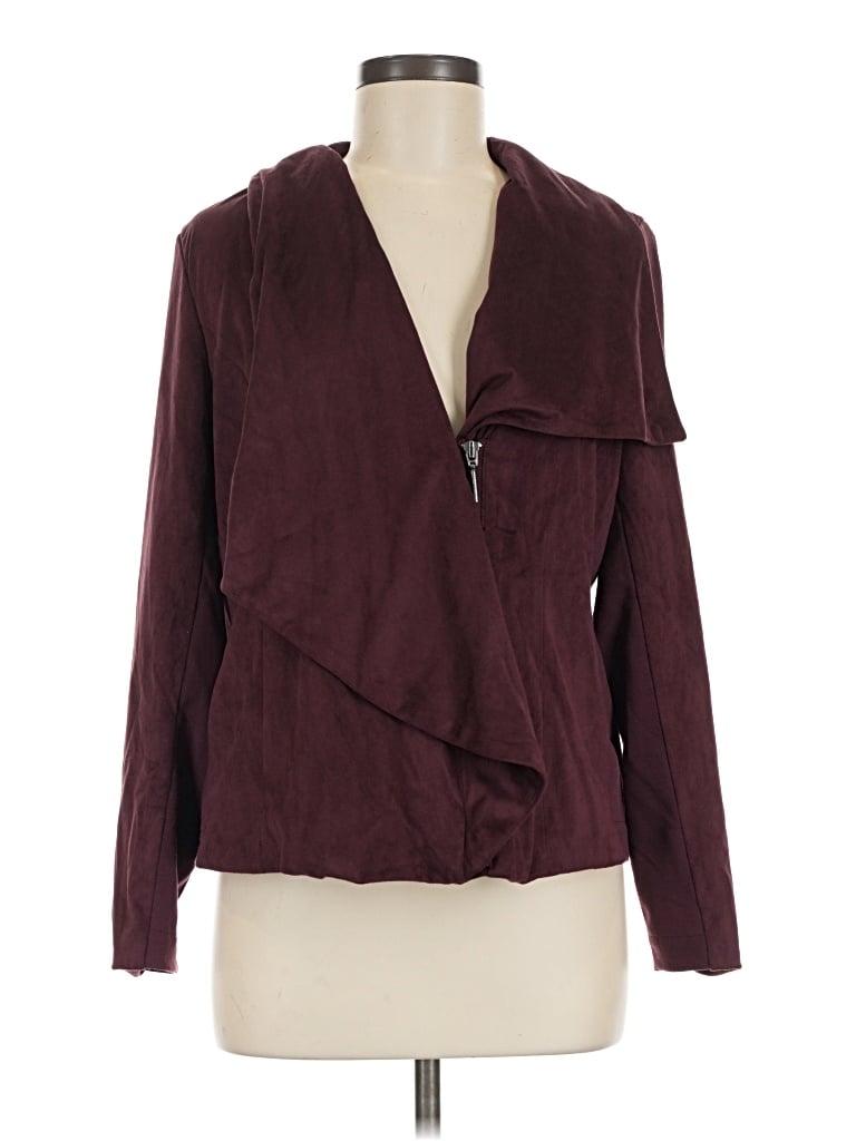 Pre-owned H By Halston Jacket In Burgundy