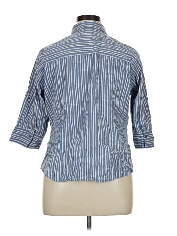 Fashion Bug 3/4 Sleeve Button-Down Shirt (view 2)