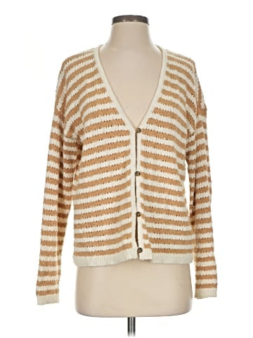 Madewell Open-Stitch Cardigan Sweater in Stripe (view 1)