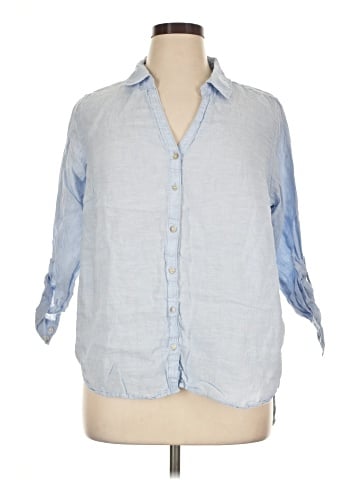 Sigrid Olsen 3/4 Sleeve Button-Down Shirt (view 1)