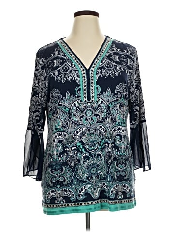 JM Collection 3/4 Sleeve Blouse (view 1)