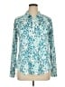 JoFit Floral White Teal Long Sleeve Polo Size XL - photo 1