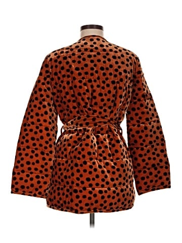 Madewell Velvet Quilted Wrap Jacket in Leopard Dot (view 2)
