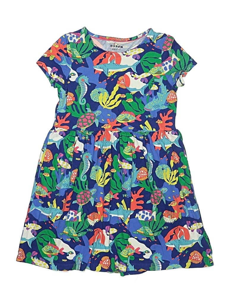 Pre-owned Mini Boden Kids' Dress In Blue