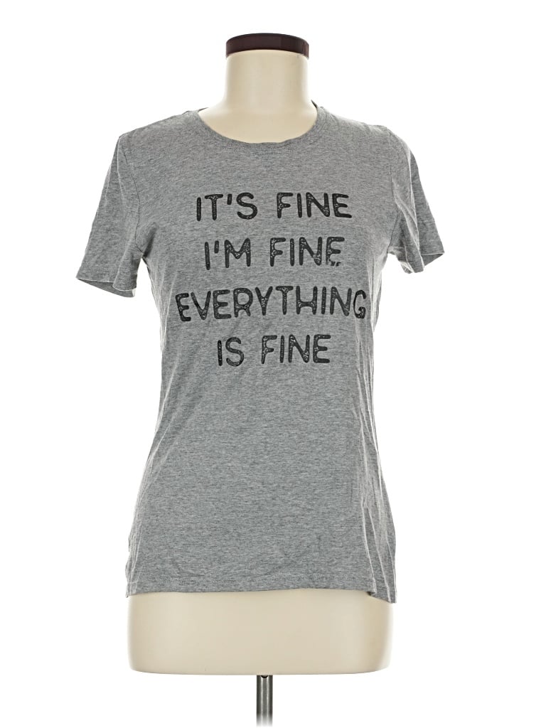 Pre-owned Jerzees Short Sleeve T-shirt In Gray