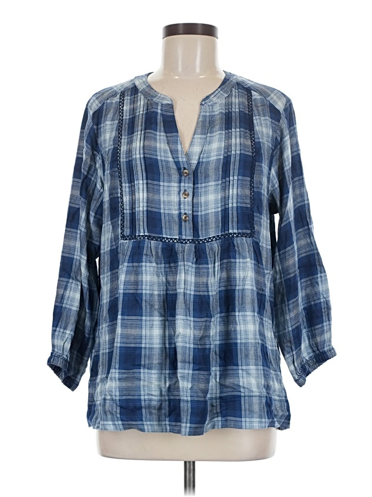 Pre-owned Wrangler Jeans Co 3/4 Sleeve Blouse In Blue