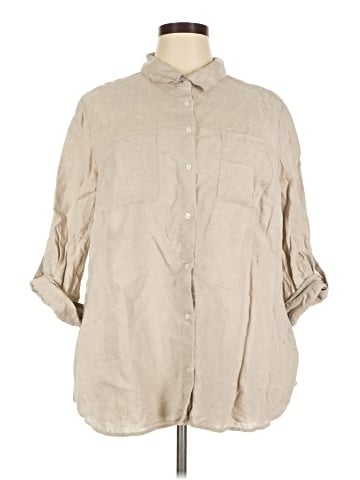 Charter Club 3/4 Sleeve Button-Down Shirt (view 1)