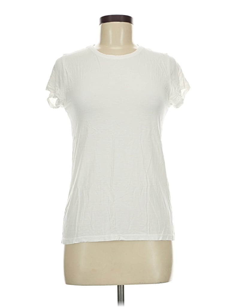 Pre-owned J.crew 365 Short Sleeve T-shirt In Ivory