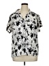 Worthington Floral Silver Short Sleeve Blouse Size 1X - photo 1