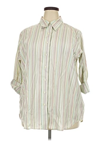 Lands' End 3/4 Sleeve Button-Down Shirt (view 1)