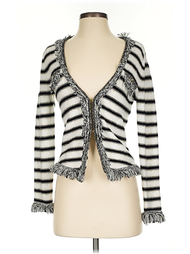 Pre-owned Caché Cardigan Sweater In Silver