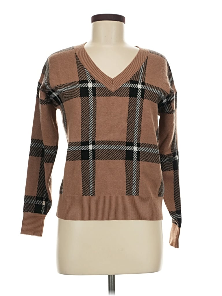 Pre-owned Max Studio Pullover Sweater In Brown