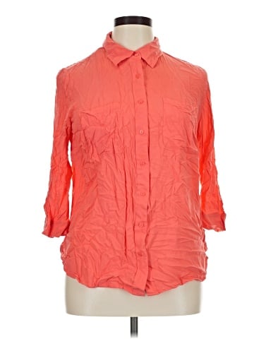 a.n.a. A New Approach 3/4 Sleeve Button-Down Shirt (view 1)